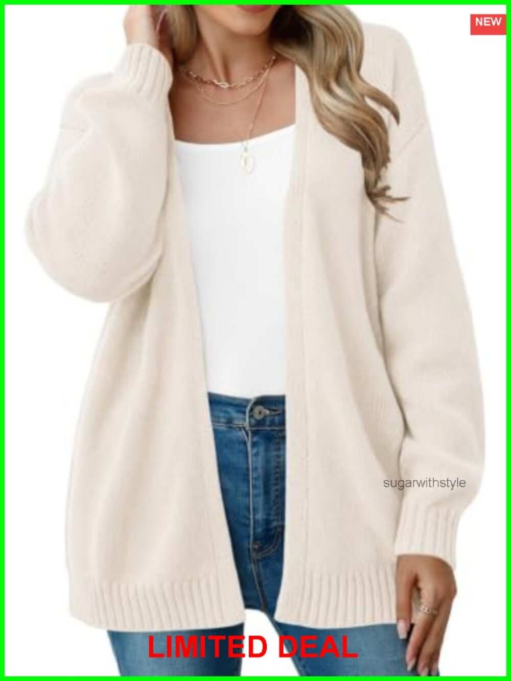 Oversized Cable-Knit Cardigan Sweater with Pockets